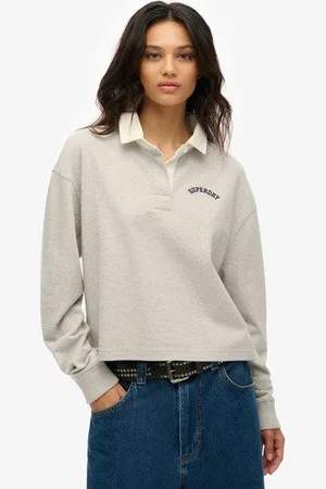 Superdry Damen Athletic Essentials Rugby-shirt mit Grafik