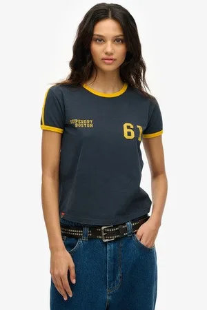 Superdry Damen Athletic Essential T-shirt mit Streifen