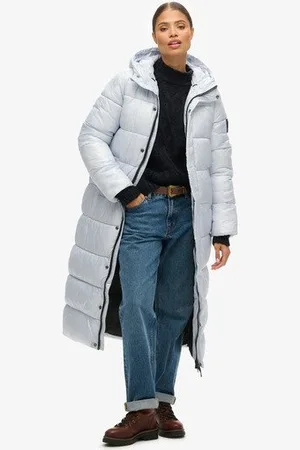 Superdry Damen Langer Xpd Sports Steppmantel