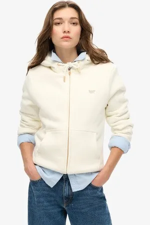 Superdry Damen Essential Kapuzenjacke mit Teddyfellfutter