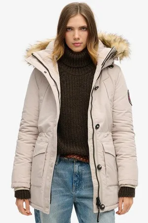 Superdry Damen Everest Parka mit Kunstfellkapuze
