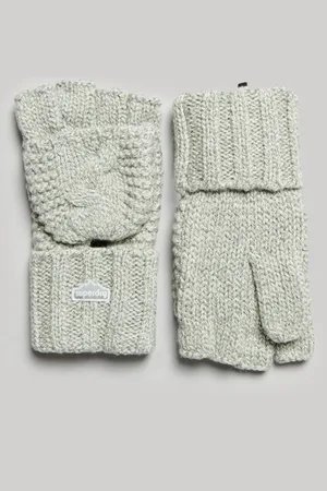Superdry Damen Strickhandschuhe mit Zopfmuster