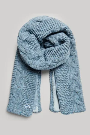 Superdry Damen Strickschal mit Zopfmuster