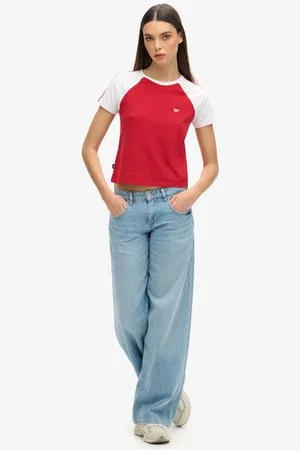 Superdry Damen Kultige Baggy Jeans mit Mittlerer Leibhöhe