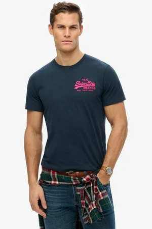 Superdry Herren Lässiges T-shirt mit Aufgesticktem Vintage Logo