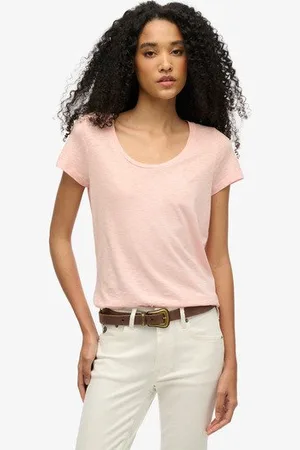 Superdry Damen Studios T-shirt mit Tiefem Ausschnitt