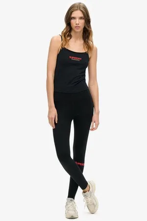 Superdry Damen Sportliche Leggins mit Hohem Bund