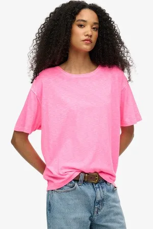 Superdry Damen Studio T-shirt mit überschnittenen Schultern