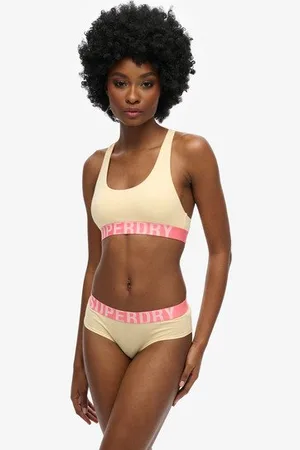 Superdry Damen Verkürztes Bustier aus Bio-baumwolle mit Großem Logo