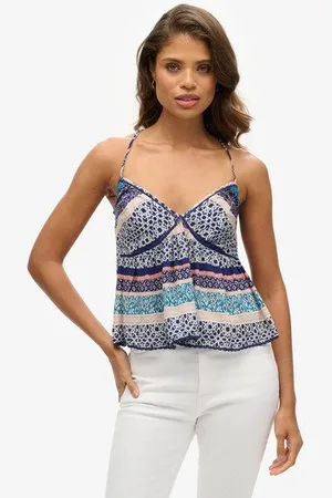 Superdry Damen Gestuftes Vintage Trägertop