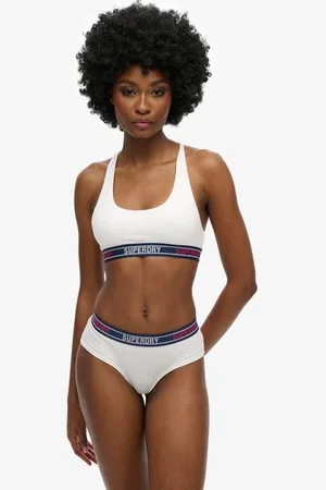 Superdry Damen Kurzes Bustier aus Bio-baumwolle mit Buntem Logo