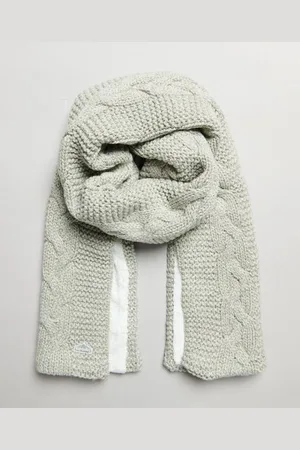 Superdry Damen Strickschal mit Zopfmuster
