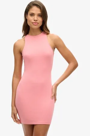Superdry Damen Jersey-minikleid mit überkreuzter Rückseite, Größe: 42