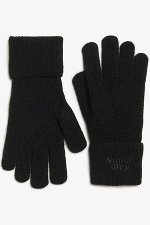 Superdry Damen Weiche, Gerippte Strickhandschuhe