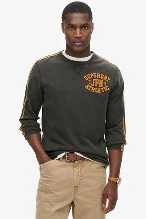 Superdry Herren Vintage Athletic Langarmoberteil Mit Streifen, Größe: S