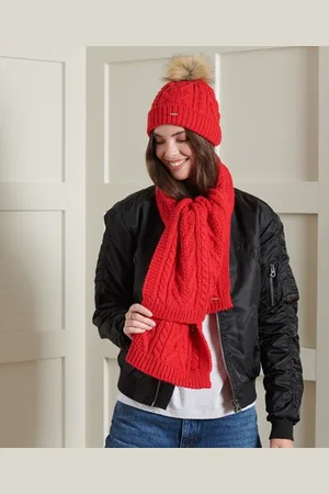Superdry Damen Lannah Schal mit Zopfmuster
