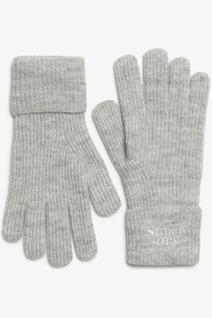 Superdry Damen Weiche, Gerippte Strickhandschuhe