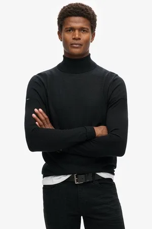 Superdry Herren Merino Rollkragenpullover