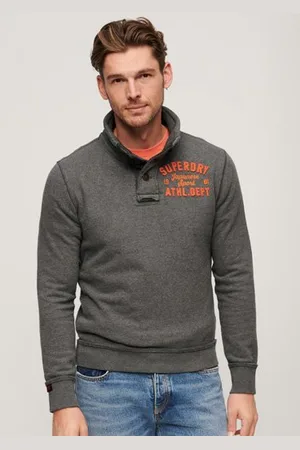 Superdry Herren Vintage Athletic Pullover mit Halber Knopfleiste