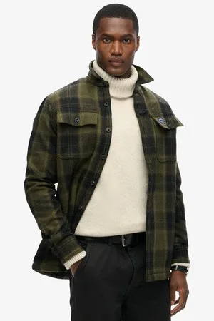 Superdry Herren Karierte Hemdjacke aus Wolle mit Fleecefutter