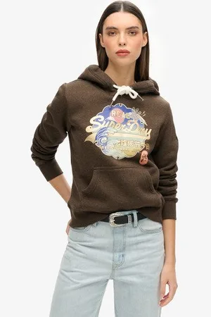 Superdry Damen Itago Hoodie mit Vintage Logo