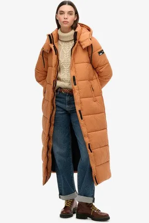 Superdry Damen Lange Ripstop Steppjacke