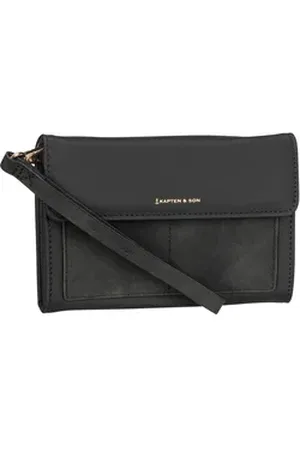 Kapten & Son Clutch Wallet Versailles in All Black (0.8 Liter), Abendtasche & Clutch