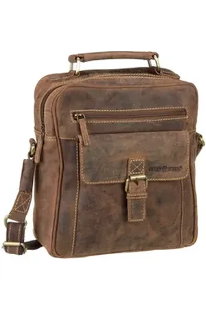 Greenburry Vintage 1665 Umhängetasche Large in Sattelbraun (8.7 Liter), Umhängetasche