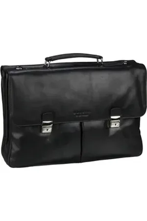 Bugatti Romano Briefcase Large in Schwarz (18.5 Liter), Aktentasche