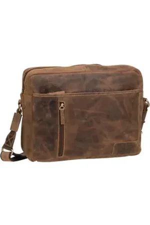 Greenburry Vintage 1653 Reporter Bag in Sattelbraun (6.6 Liter), Umhängetasche