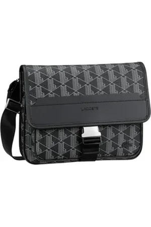 Lacoste The Blend L Messenger Bag 4411 in Monogramm Noir Gris (5.7 Liter), Umhängetasche