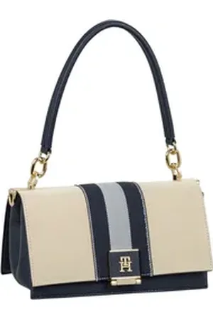 Tommy Hilfiger TH Her Medium Stripes 17404 SP25 in Space Blue Canvas Mix (3.5 Liter), Schultertasche