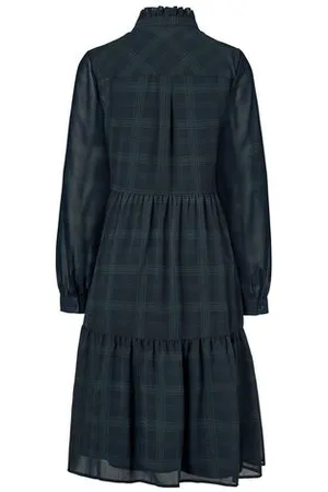 Tchibo Kariertes Kleid - Damen - Gr. 40 - dunkelblau/kariert