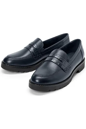 Tchibo Leder-Loafer - Damen - Gr. 42 - dunkelblau