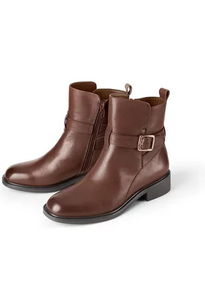 Tchibo Leder-Boots - Damen - Gr. 38 - cognac
