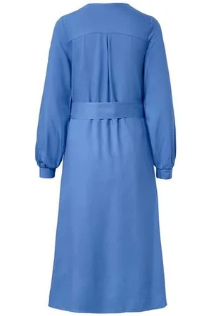 Tchibo Midikleid mit Gürtel - Damen - Gr. 34 - blau