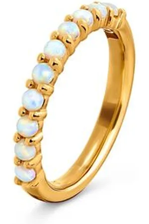 Tchibo 925 Silber Ring mit synthetischen Opalen - Damen - Gr. 20 - weiß