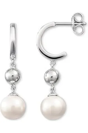 Tchibo 925 Silber Creolen mit Kugeln und Perlen - silber