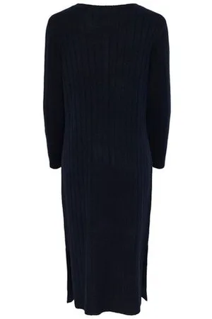 Tchibo Geripptes Strickkleid - Damen - Gr. S - dunkelblau