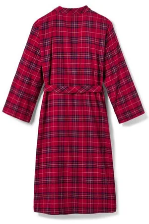 Tchibo Flanell-Morgenmantel - Damen - Gr. XL - dunkelblau/kariert