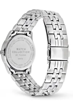 Tchibo Edelstahl-Armbanduhr mit Datum - silber