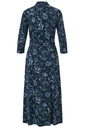Tchibo Bedrucktes Jerseykleid - Damen - Gr. 38 - dunkelblau/print