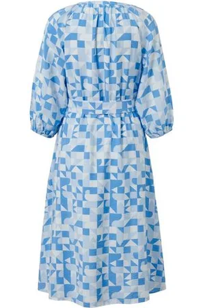Tchibo Bedrucktes Webkleid - Damen - Gr. 48 - blau/print