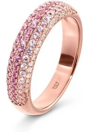 Tchibo 925 Silber Ring pavé - Damen - Gr. 17 - rosa