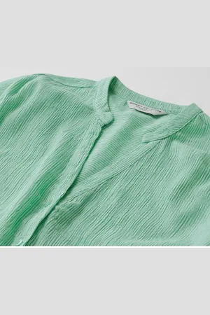 Tchibo Gestreifte Longtunika - Damen - Gr. 48 - creme/gestreift