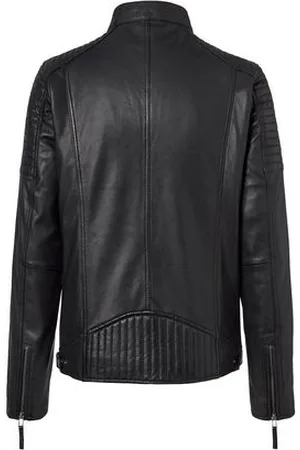 Tchibo Lederjacke im Biker-Style - Herren - Gr. S - schwarz