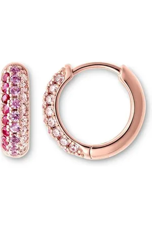 Tchibo 925 Silber Creolen pavé - rosa