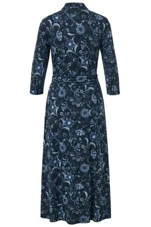 Tchibo Bedrucktes Jerseykleid - Damen - Gr. 48 - dunkelblau/print