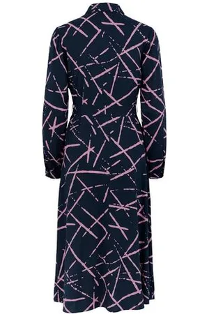 Tchibo Kleid mit Print - Damen - Gr. 48 - dunkelblau