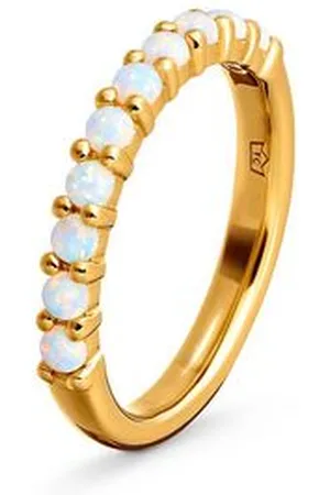 Tchibo 925 Silber Ring mit synthetischen Opalen - Damen - Gr. 18 - hellblau